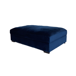 Blå velour puf